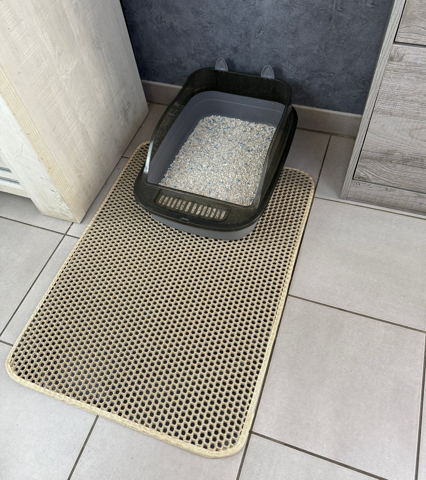 Tapis de litière pour chat imperméable, piège à litière