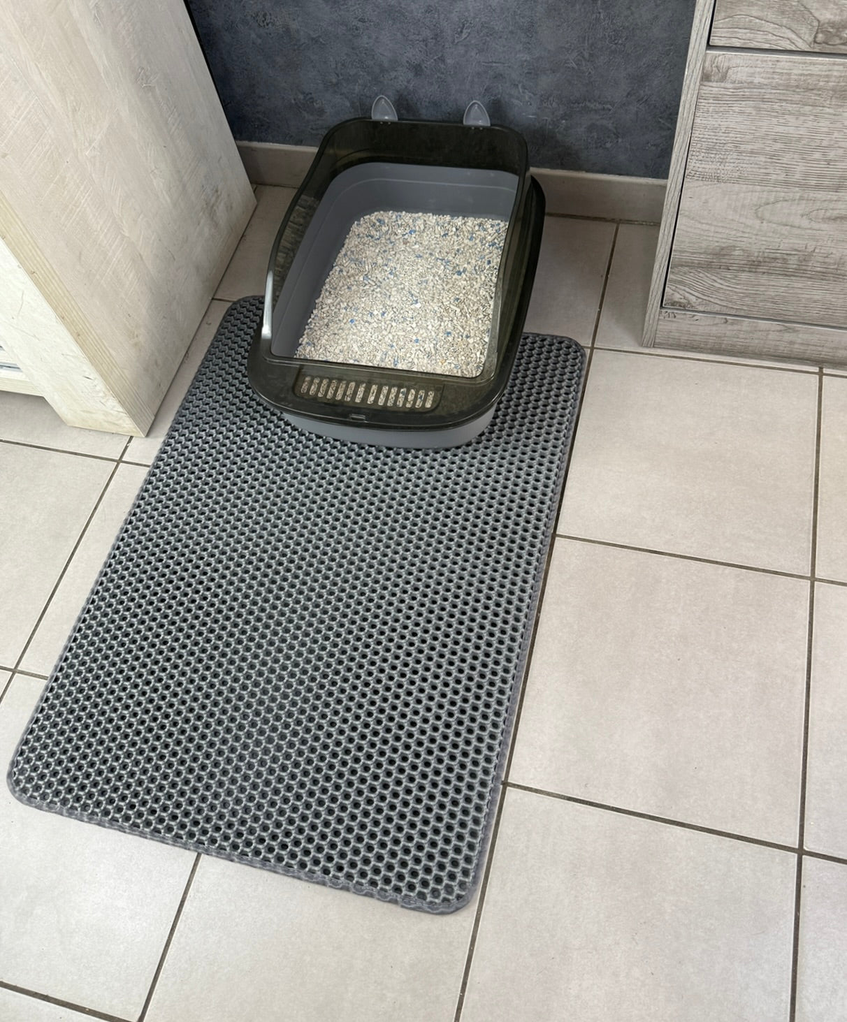 Tapis de litière pour chat imperméable, piège à litière