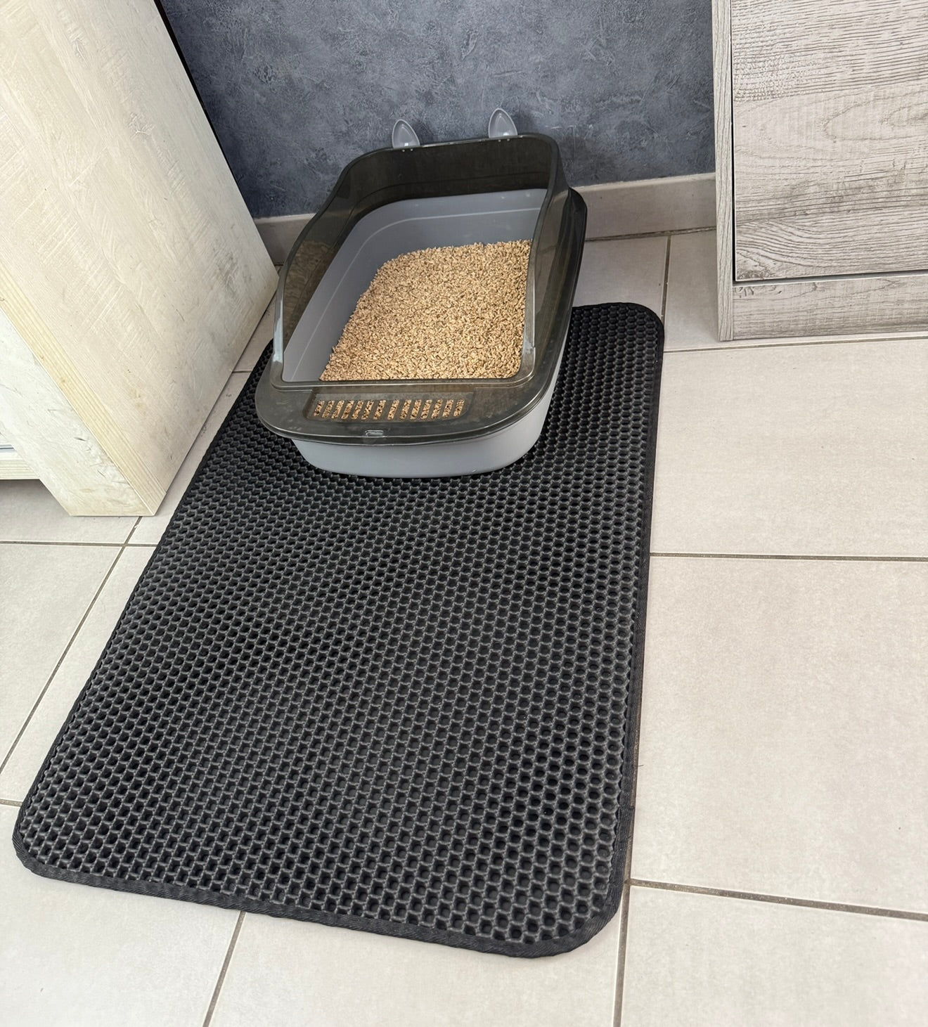 Tapis de litière pour chat imperméable, piège à litière